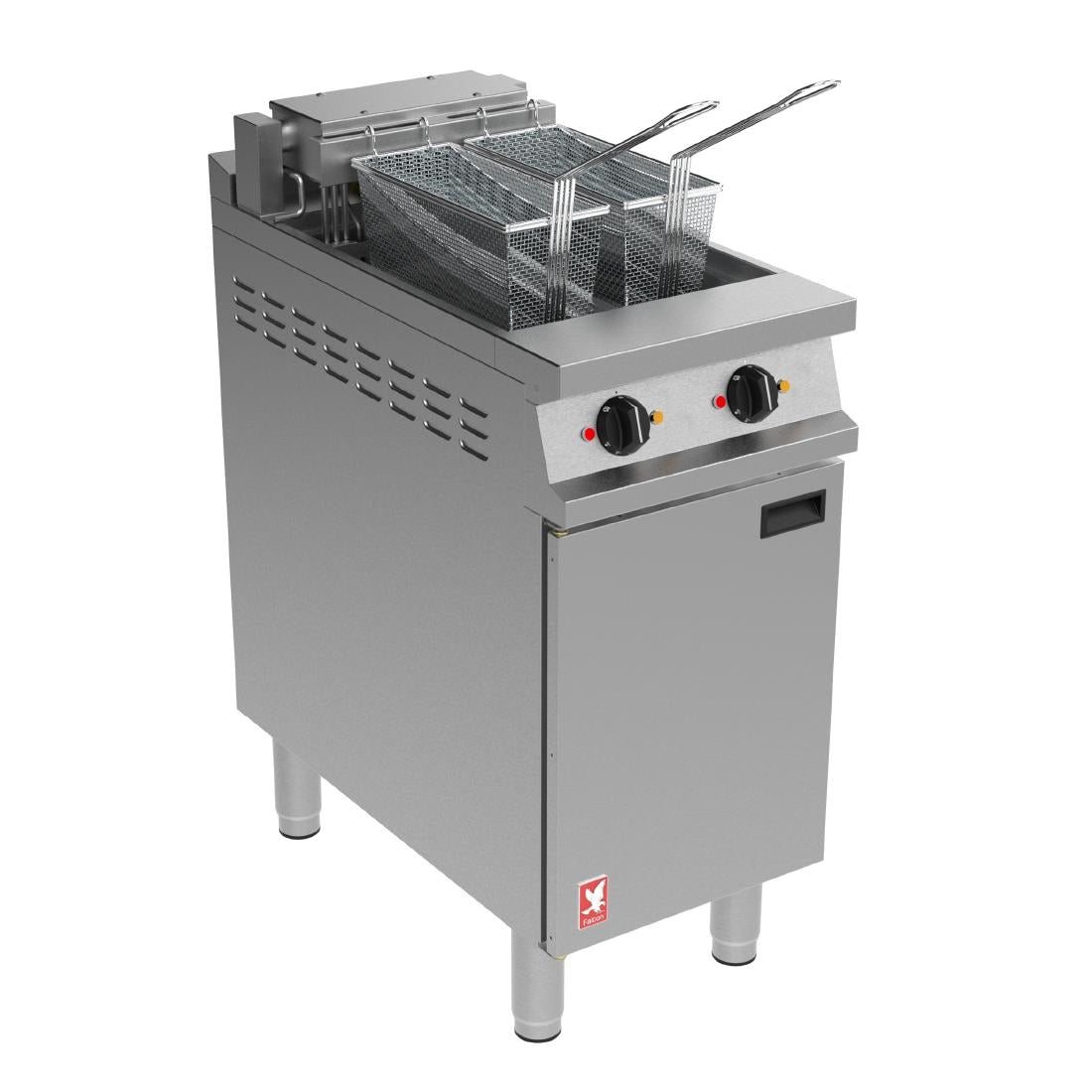 Falcon Dominator Plus E3845 Twin Pan Electric Fryer on Feet