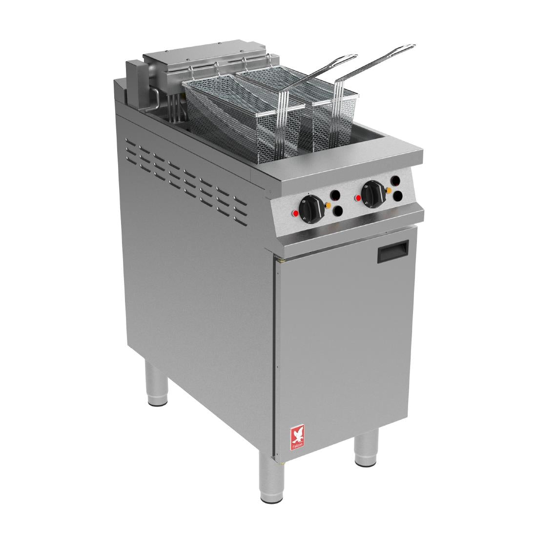 Falcon Dominator Plus E3845X Twin Pan Electric Angel Fryer on Feet