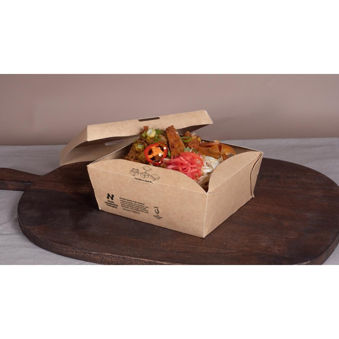 Notpla Clip & Close Food Boxes 1000ml - Kraft (260 Pack)