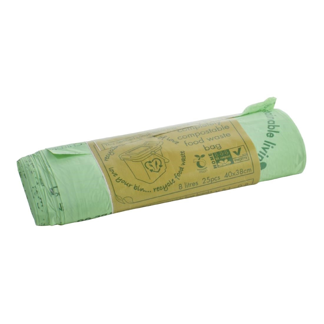 Vegware Compostable Food Caddy Bin Bags 8Ltr (25 Pack)