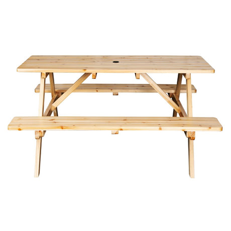 Bolero Elements Wooden Picnic Table & Bench Set 5ft
