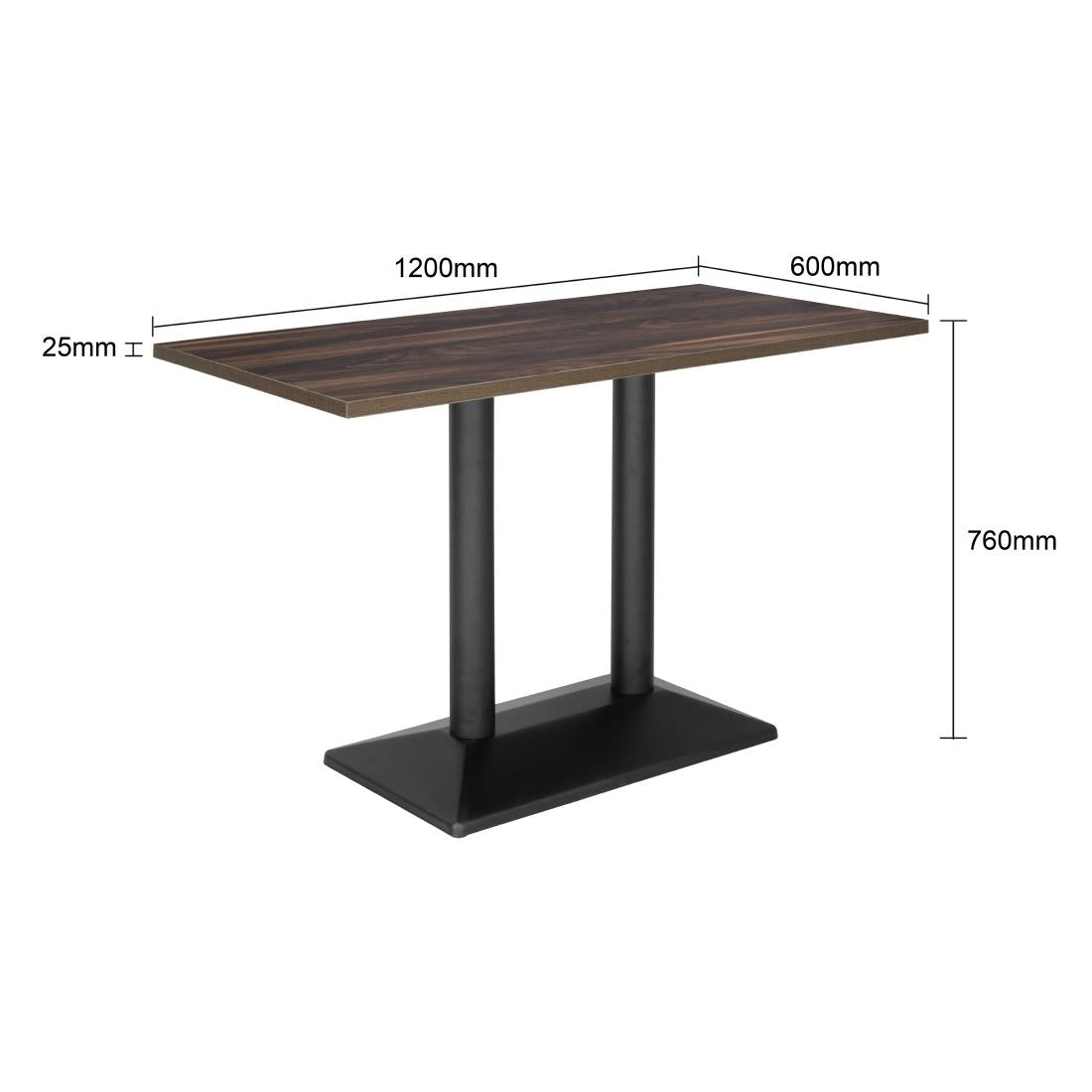 Bolero Indoor Dining Table Dark Wood 1200mm