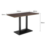 Bolero Indoor Dining Table Dark Wood 1200mm