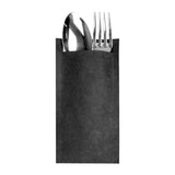 Fiesta Recyclable Paper Cutlery Pouches Black (250 Pack)