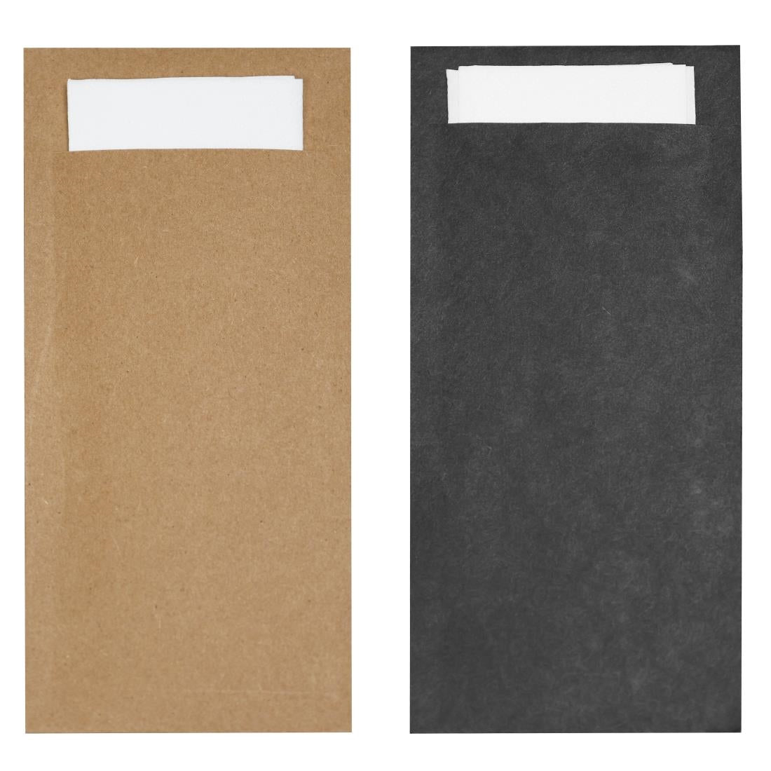 Fiesta Recyclable Paper Cutlery Pouches Black (250 Pack)