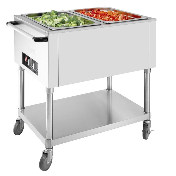 Buffalo Mobile Bain Marie Trolley 2x 1/1GN