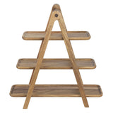 Olympia Acacia Wood 3-Tier Serving Trays with Display Stand