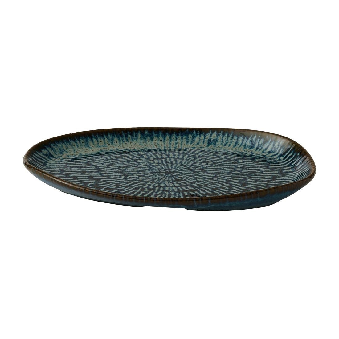 Churchill Envisage Cascade Sapphire Blue Natural Oblong Plates 219x130mm (6 Pack)