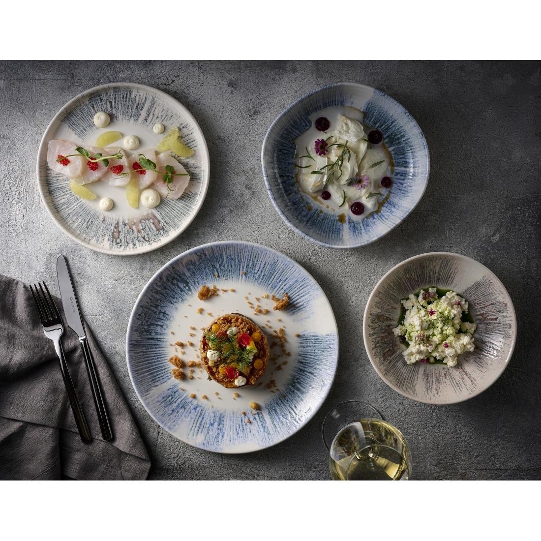Churchill Lyra Blue Organic Walled Bowls 200mm (6 Pack)