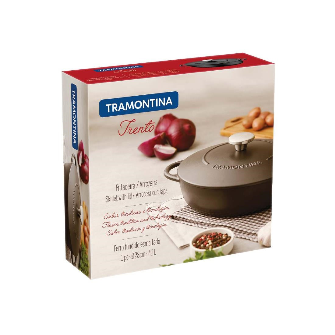 Tramontina Enamel Cast Iron Shallow Casserole Dish 28cm