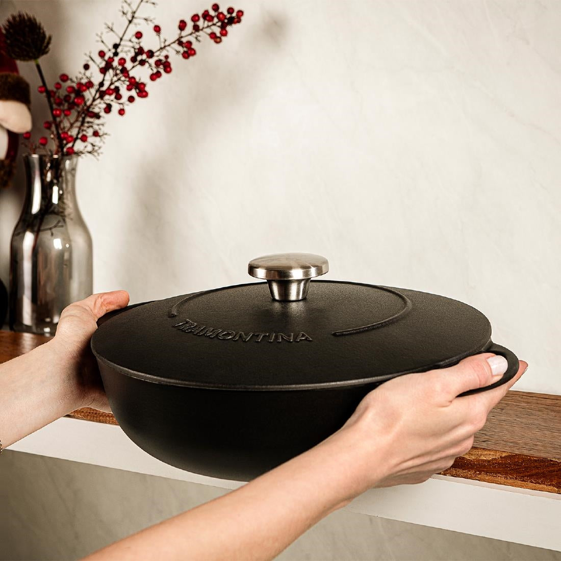 Tramontina Enamel Cast Iron Shallow Casserole Dish 28cm