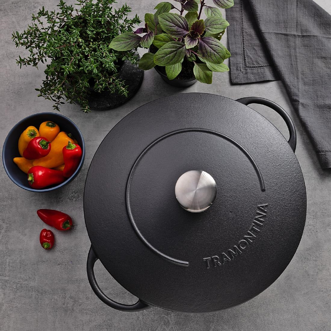 Tramontina Enamel Cast Iron Casserole Dish 24cm