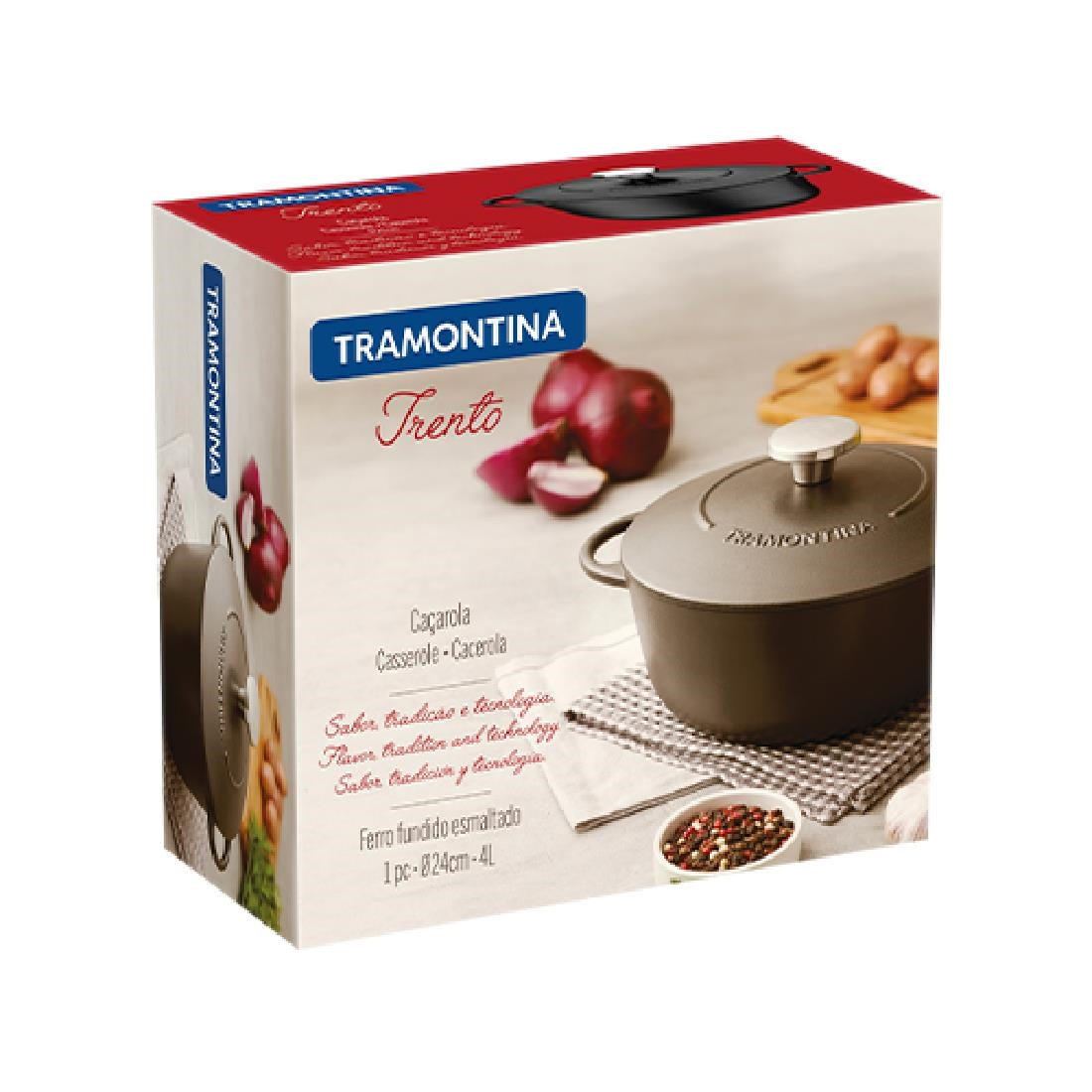 Tramontina Enamel Cast Iron Casserole Dish 24cm