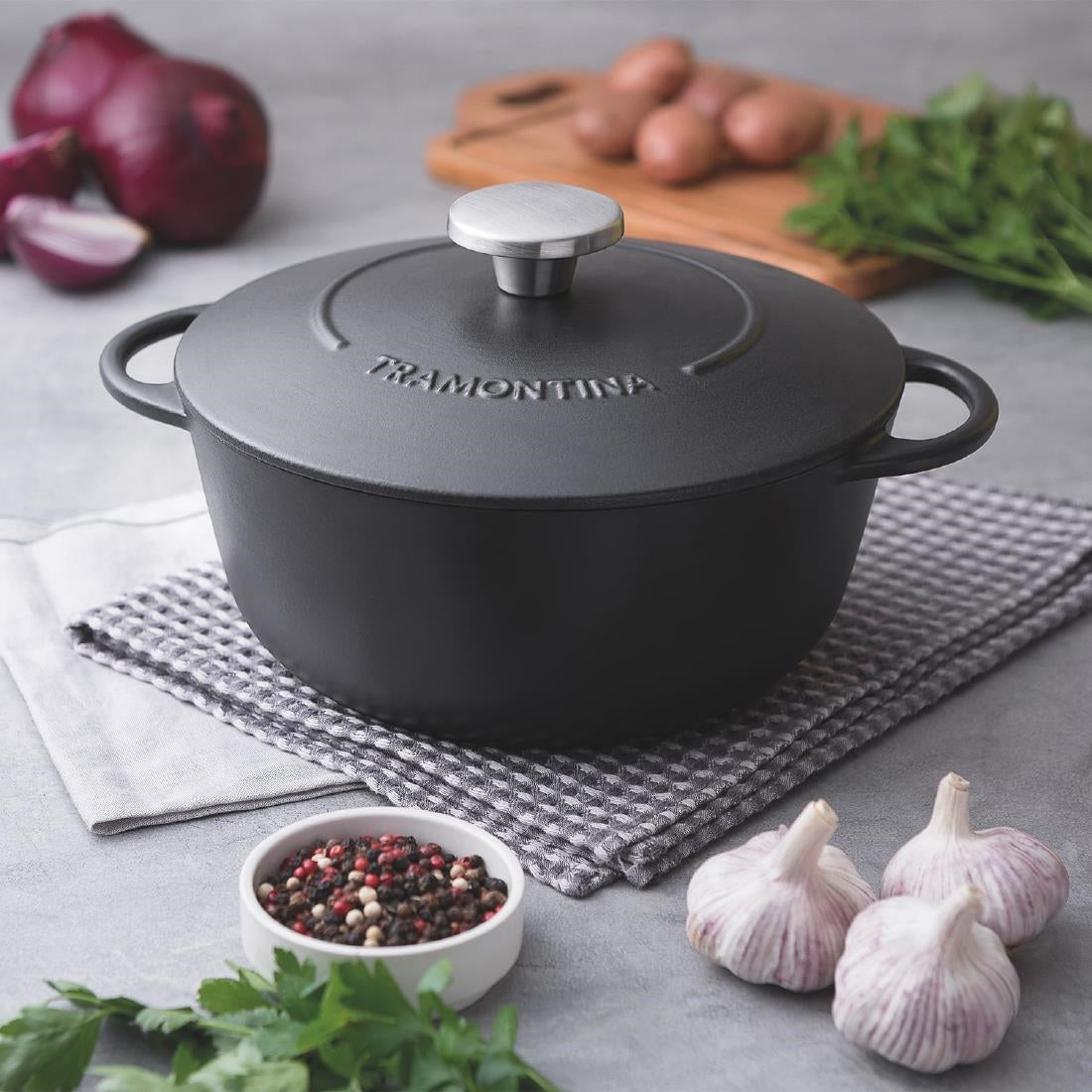 Tramontina Enamel Cast Iron Casserole Dish 24cm