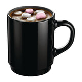 Arcoroc Opal Stackable Mugs Black 250ml (6 Pack)