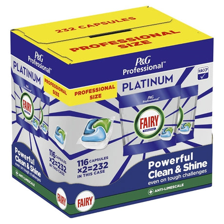 Fairy Professional Platinum Dishwasher Capsules Original 116 Caps (2 Pack)