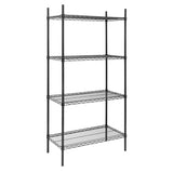 Nisbets Essentials Flat Pack 4 Shelf Unit Black Epoxy Coated 1830x1220x460mm