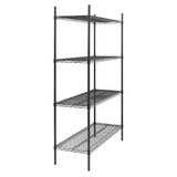 Nisbets Essentials Flat Pack 4 Shelf Unit Black Epoxy Coated 1830x1220x460mm