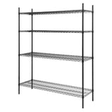 Nisbets Essentials Flat Pack 4 Shelf Unit Black Epoxy Coated 1830x1510x460mm