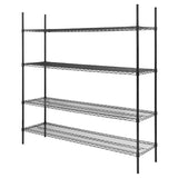 Nisbets Essentials Flat Pack 4 Shelf Unit Black Epoxy Coated 1830x1820x460mm