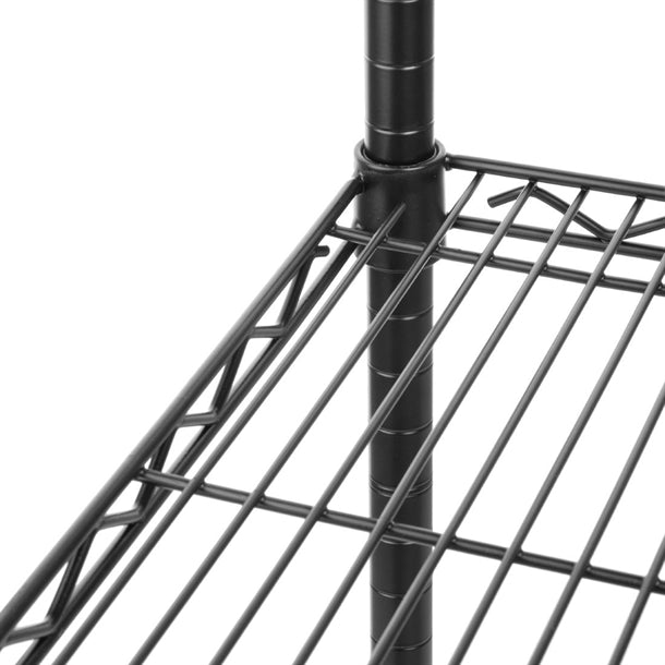 Nisbets Essentials Flat Pack 4 Shelf Unit Black Epoxy Coated 1830x1820x460mm