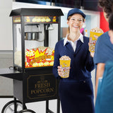 Haxro HX8588 Popcorn Machine and Cart Black