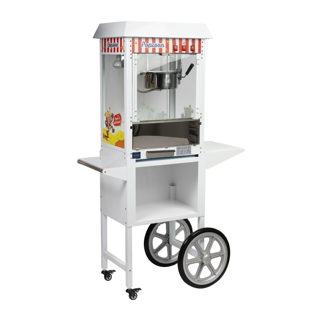 Haxro HX8837 Popcorn Machine and Cart White