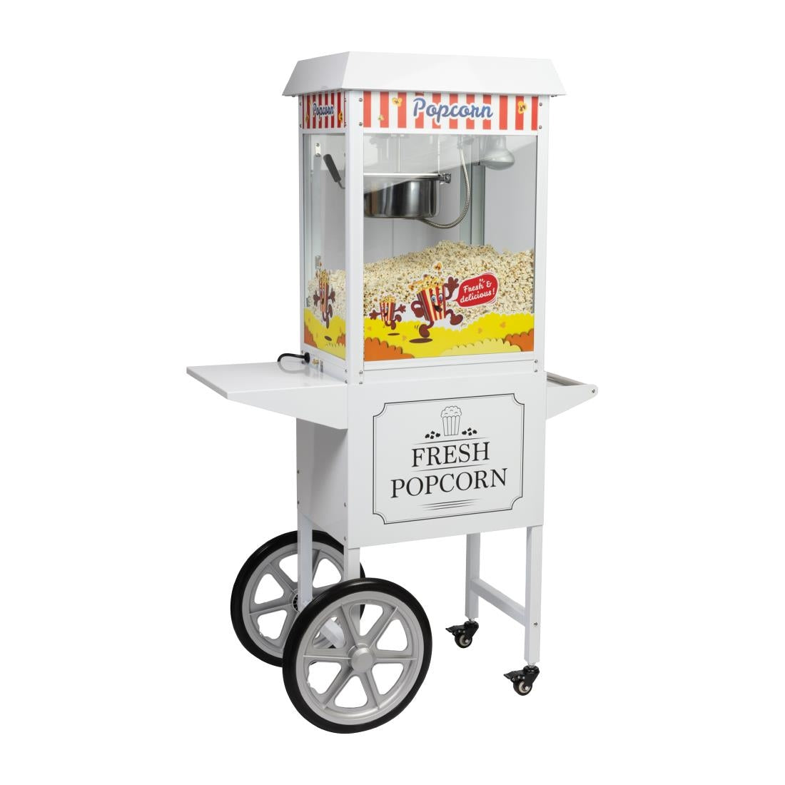 Haxro HX8837 Popcorn Machine and Cart White