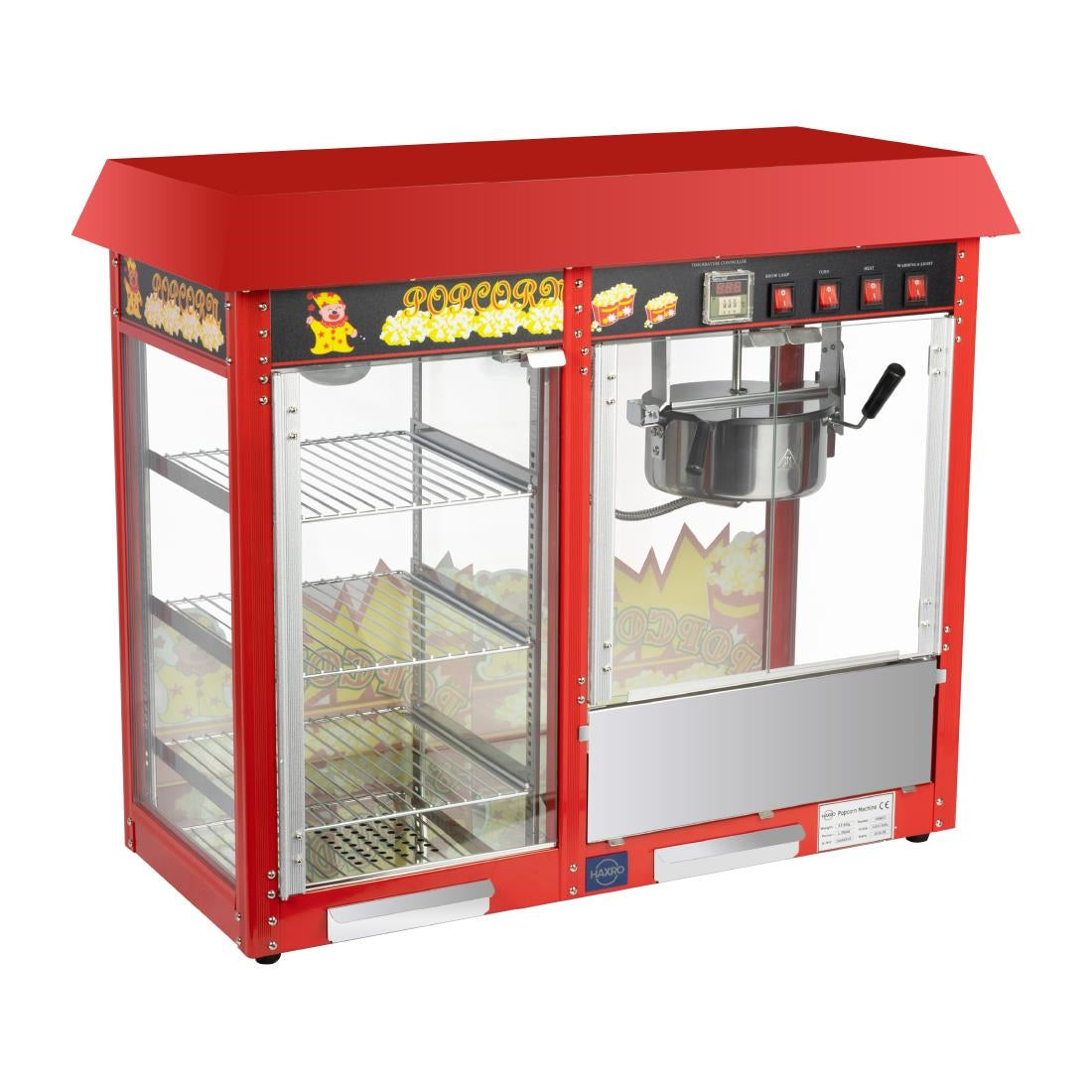 Haxro HX8872 Popcorn Machine with 2 Shelves
