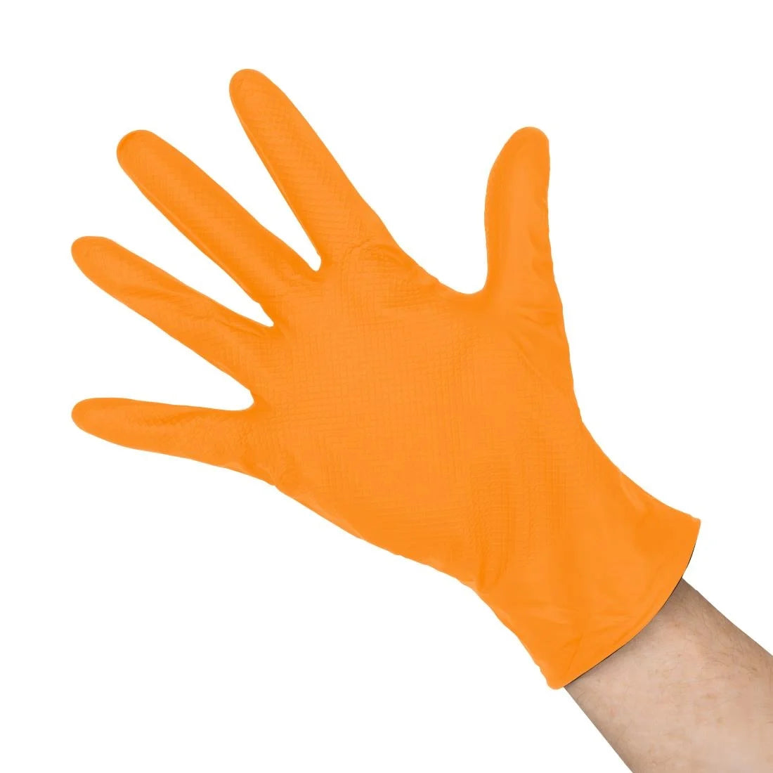 Grippaz HD Nitrile Powder-Free Disposable Gloves Orange 9/L (50 Pack)