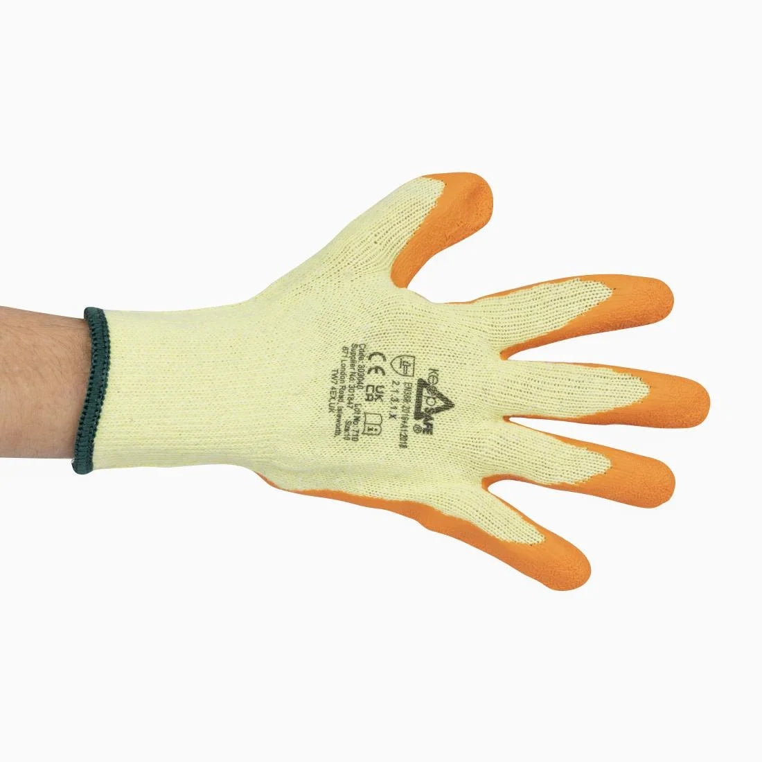 KeepSAFE GLO107 Latex Palm Gloves Orange 10 (10 Pack)