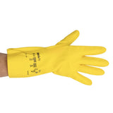 Ansell AlphaTec 87-190 Econohands Rubber Gloves Yellow XL (12 Pack)