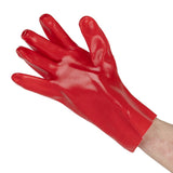KeepSAFE PVC Coated Gauntlets Red 27cm Size 10 (12 Pack)