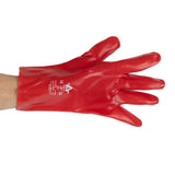 KeepSAFE PVC Coated Gauntlets Red 27cm Size 9 (12 Pack)