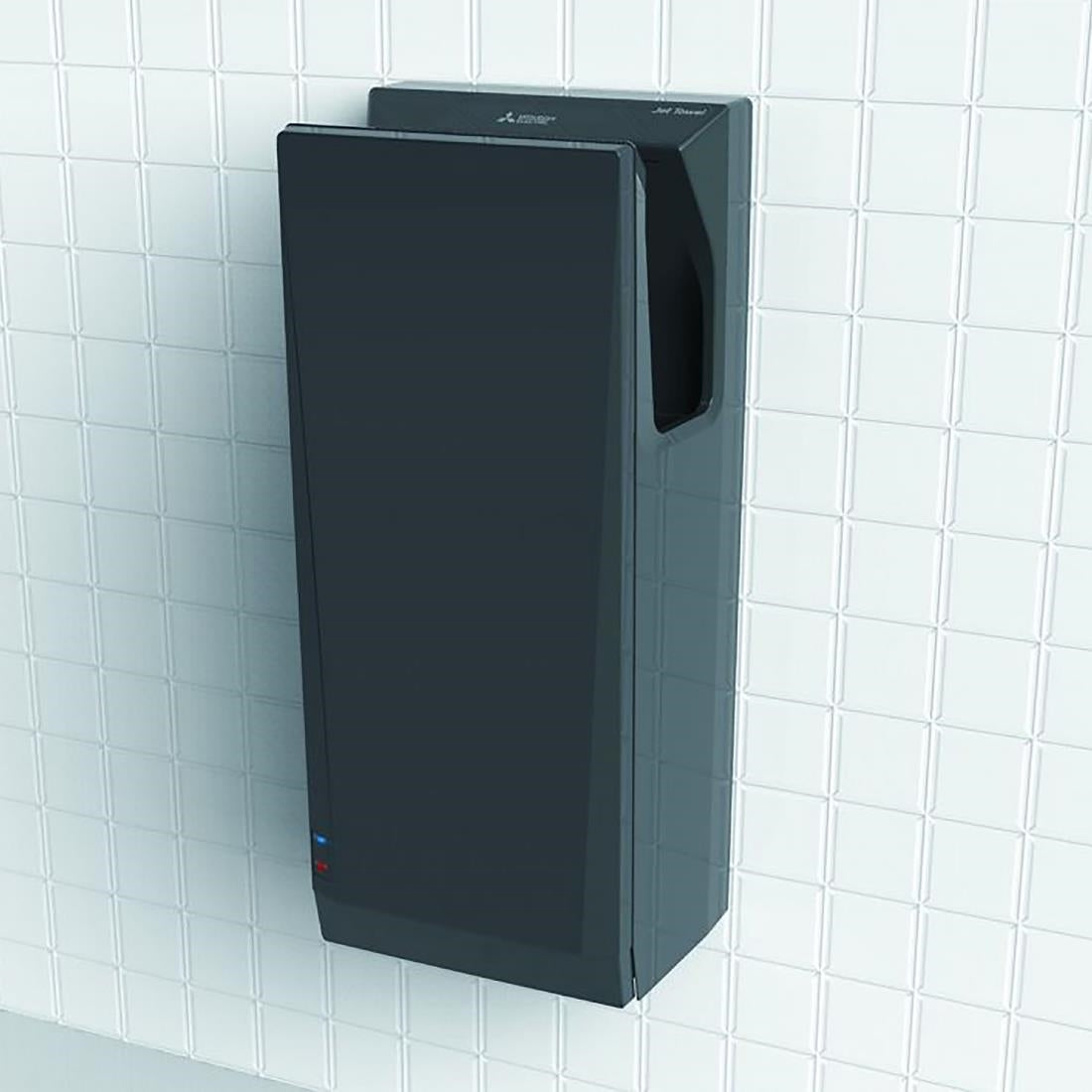Mitsubishi Wave i01 Jet Towel Slim Heated Hand Dryer Black