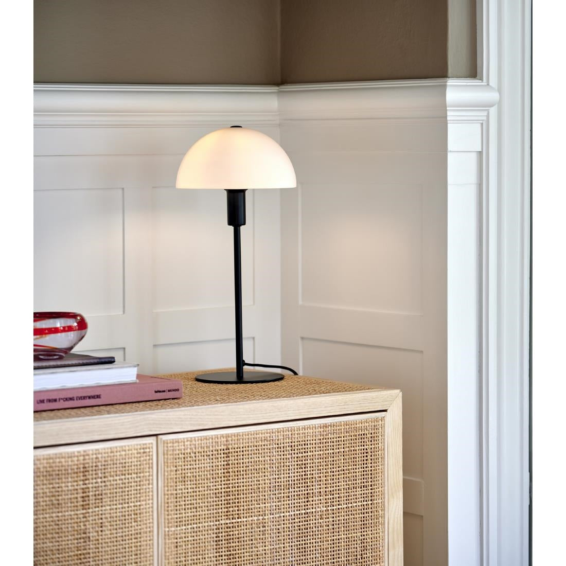 Nordlux Ellen 20 Indoor Table Lamp Black, Glass Shade