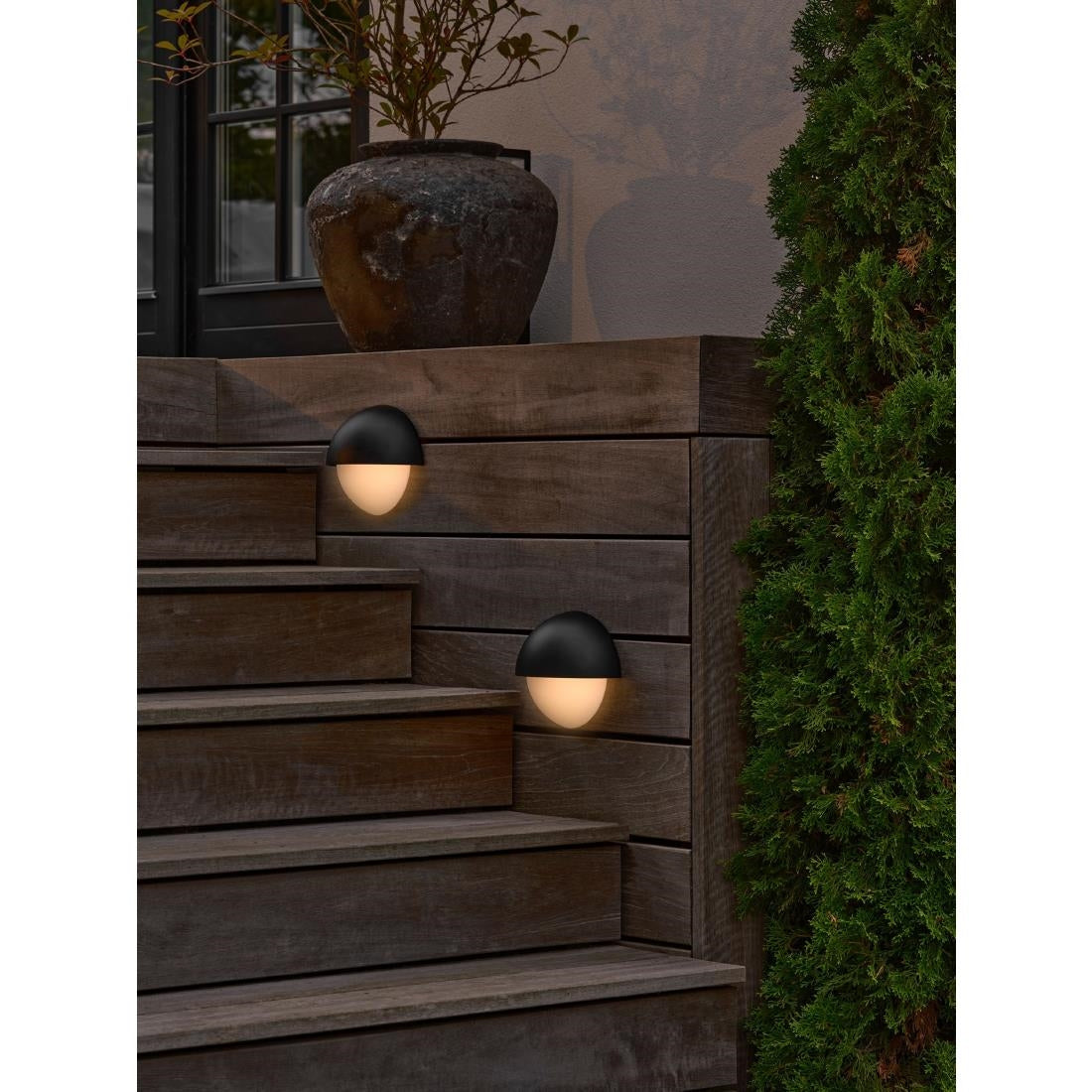Nordlux Scorpius Round Outdoor Wall Light Black Plastic