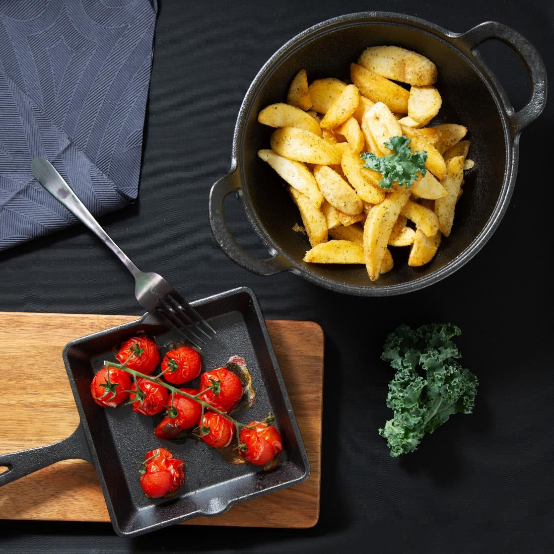 Olympia Cast Iron Square Pan 155x225mm