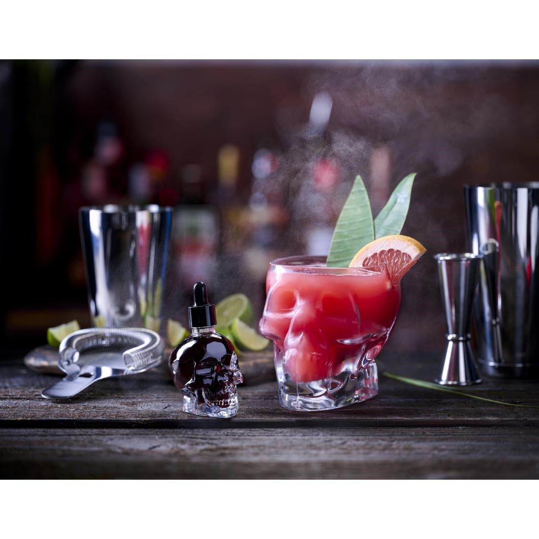 Skull Glass Bitter Bottle with dropper - 60ml (B2B)