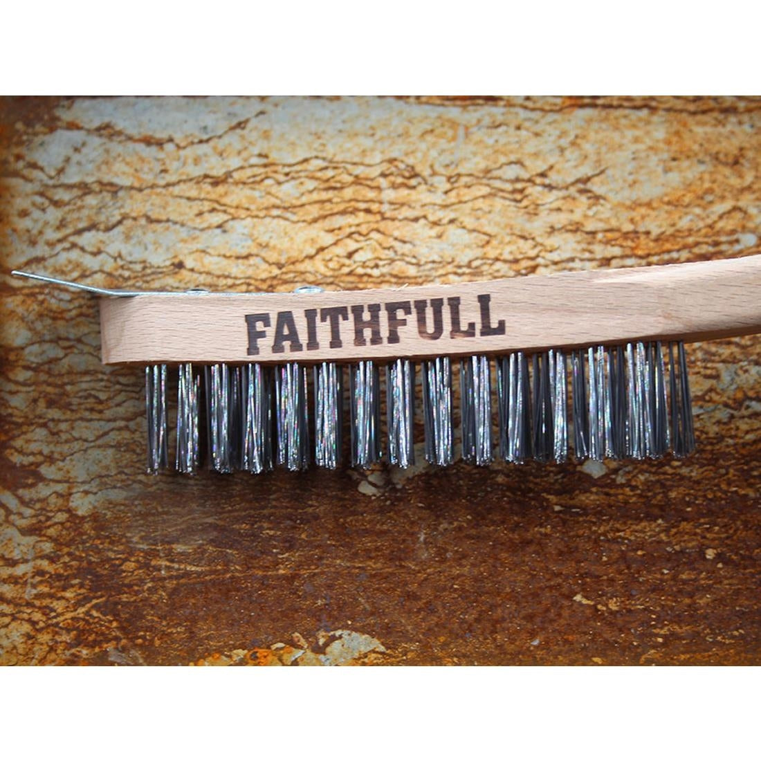 Faithfull Heavy Duty Wire Grill Brush 4 Row with Scraper