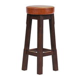 Everyday Wessex Dark Walnut High Stool with Bison Tan Seat (2 Pack)