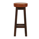 Everyday Wessex Dark Walnut High Stool with Bison Tan Seat (2 Pack)