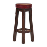 Everyday Wessex Dark Walnut High Stool with Bison Bordeaux Seat (2 Pack)