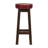 Everyday Wessex Dark Walnut High Stool with Bison Bordeaux Seat (2 Pack)