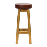 Everyday Wessex Weathered Oak High Stool with Bison Espresso Seat (2 Pack)
