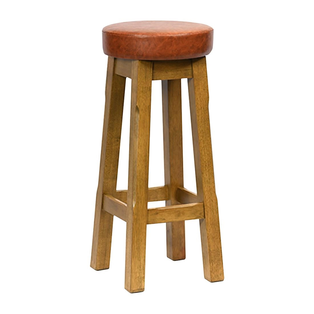 Everyday Wessex Weathered Oak High Stool with Bison Tan Seat (2 Pack)