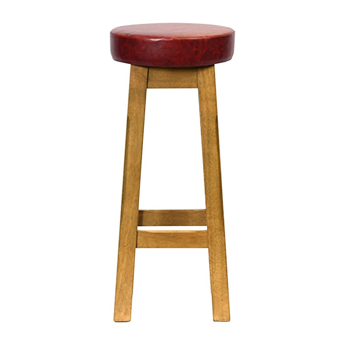 Everyday Wessex Weathered Oak High Stool with Bison Bordeaux Seat (2 Pack)