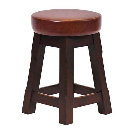 Everyday Wessex Dark Walnut Low Stool with Bison Espresso Seat (2 Pack)