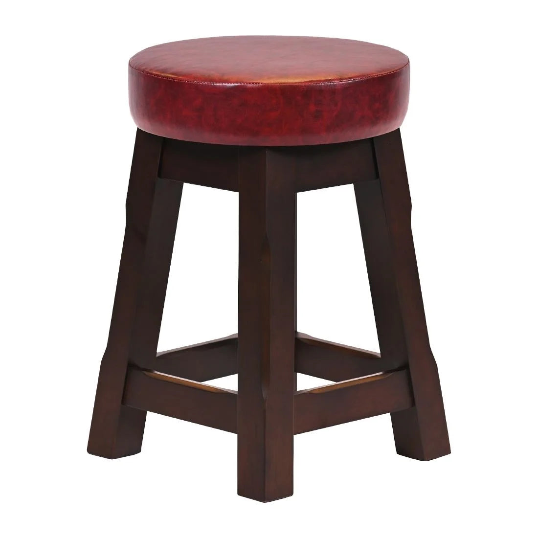 Everyday Wessex Dark Walnut Low Stool with Bison Bordeaux Seat (2 Pack)