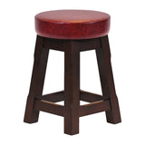 Everyday Wessex Dark Walnut Low Stool with Bison Bordeaux Seat (2 Pack)